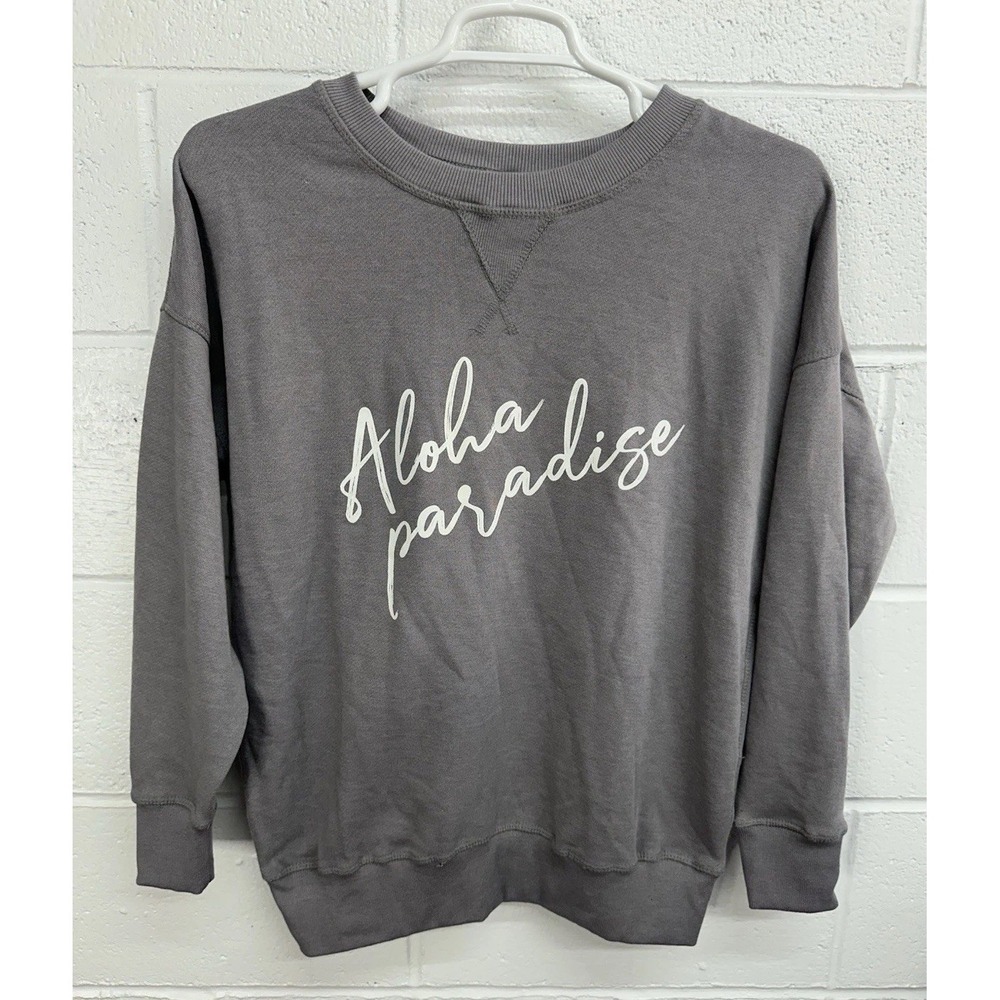 Jaxsea Sweatshirt Gray Reversible Aloha Paradise Floral / Women's Large